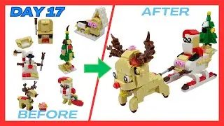 LEGO Christmas Santa Claus and Rudolph Scene 8967-4 6 in 1 Set - LEGO Speed Build (NON LEGO)