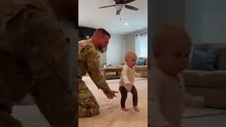 Папа вернулся домой&hellip; А потом помог малышке начать ходить 😭🇺🇸