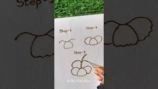 Step by Step Hibiscus Mehndi Design Tutorial|Easy Hibiscus Flower #mehndi #flower #ytshorts #shorts