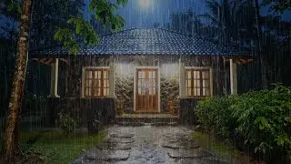 Soft Rain Sounds on Tile Roof | Continuous Rain for Sleeping and Comfortable Night Ambience