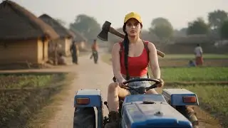 AxeWife: Magical Superheroine Exploring Indian Village Life, Mini Tractor, Nature & Farming ASMR