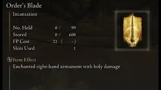 How To Get The Order's Blade Incantation | Elden Ring