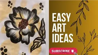 Easy flower art|🌼Black flower sketch pen work #artideas #satisfyling #artforbeginners #relaxingart
