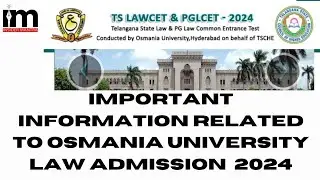 Osmania University, Hyderabad invites application form for Law admission 2024 @insidermantra