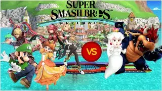 Super Smash Bros Ultimate: Team Daisy vs. Dark Bowser & Booette (Mii)