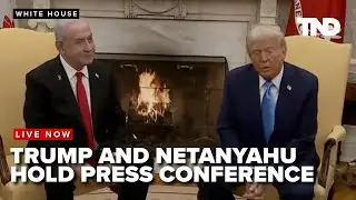 President Donald Trump holds a press conference with the Israeli Prime Minister Benjamin Netanyahu