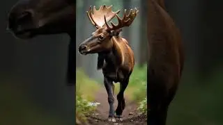 Watch This Majestic Moose Run Wild in the Canadian Forest! 🏞️🦌#moose #cute #animals #wildlife