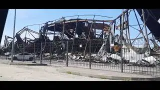 Война в Украине. Разрушенные дома, склады. Destruction, war in Ukraine. Destroyed houses, warehouses