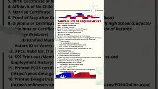 REQUIREMENTS FOR APPLYING FACTORY WORKERS IN TAIWAN#taiwan #shorts #video #jobs #jobseekers