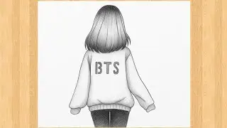 How to Draw a Beautiful Girl from BTS | Easy Girl Drawing