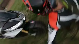 I crashed my Tuono at the racetrack