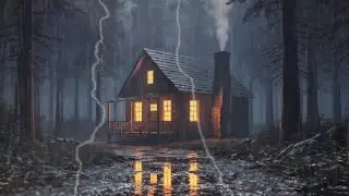 Thunderstorm Rain in a Cozy Forest Cabin