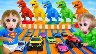 Aapje BonBon gaat winkelen voor Monster Truck en Hot Wheels om te spelen op het Hot Wheels circuit