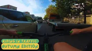Sounds of traffic in Bucharest - no talking bike ride