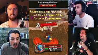 Streamers React to Summit1g's LVL 57 PERMA DEATH in HARDCORE WoW Classic