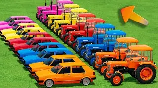 Garage Of Colors! URSUS  Mini Tractors and Cars Transport from Multi Storey Car Park! ! FS22
