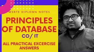 MSBTE Principles of Database POD 22321 DMA 22416 Practical Queries Example Practical 4 to 11