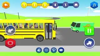 Roaming School Bus in City Patrol Rescue Vehicles Video Gameplay