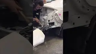 PULLING COLLISION REPAIR DAMAGE! #autobody #bodywork #carrepair #collisionrepair #auto #repair #car