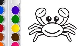 crab drawing, colouring,painting for kids &toddlers ||let's draw together