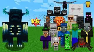Warden vs All Mobs in Minecraft | Epic Mob Battle