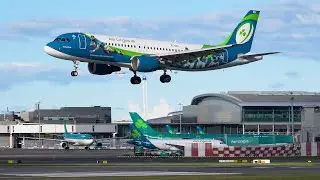 [4K] 22 EVENING LANDINGS in 15 Minutes at Dublin Airport | 777 767 A320NEO & More