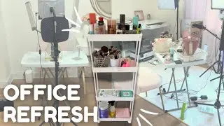 Satisfying Office CLEAN & ORGANIZE | Declutter & Refresh My Workspace!