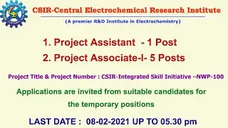 Project Assistant and Project Associate-I - CSIR