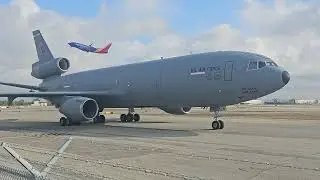 KC-10 Extender startup and taxi at Long Beach Airport