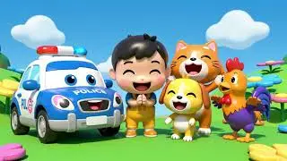 The Wheels on the Police Car Song 🎵 Fun Kids Music