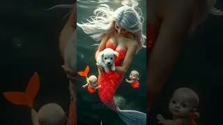 Mermaid save a cute puppy #mermaid #baby #usa #magic #agt #shorts #viralshorts #ytshorts #trending