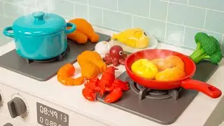 Learn Fruits and Vegetables! - Cutting Toy Food with Velcro | Educational Video for Kids
