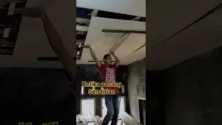 cara pasang plafon grc sendirian pake alat sederhana #edukasi #shorts