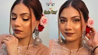 💄 Durga Puja Makeup Look Under ₹999 | Soft Glam in 5 Mins! 🌸|Durga Puja Makeup 2025/দুর্গা পূজোর সাজ