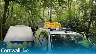 Cornwall murder scene has police from all over the country searching woodland