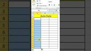 excel  auto date #shorts