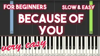 Because of you - Kelly Clarkson | Easy Piano tutorial