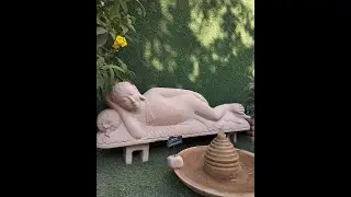4 FEET RECLINING STONE BUDDHA STATUE FROM STONEMART&trade; |HAND MADE RECLINING BUDDHA FOR HOME AND GARDEN