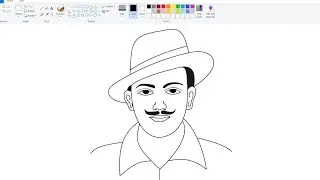 How to draw Shaheed Bhagat Singh in Ms Paint | Bhagat Singh Drawing step by step. #computerdrawing