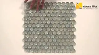 Iridescent Pool Glass Tile Clear Penny Round - 120KELUGG21301