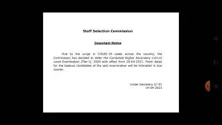Chsl exam postponed || Chsl 2021 || ICG results ||