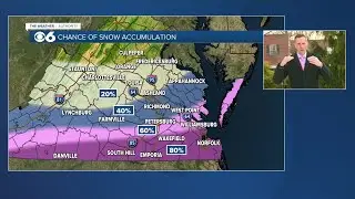 Far southern, southeastern Virginia has best chance of seeing accumulating snow Saturday
