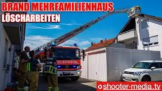 🔥  BRAND IM MEHRFAMILIENHAUS  🔥 | 🚒  Löscharbeiten auch mit Einsatz einer Drehleiter  🚒