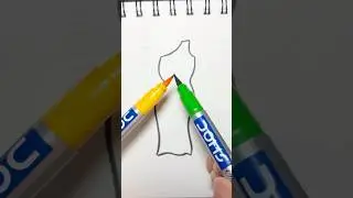Blending doms brush pens tips | easy drawing for kids #stepbystep #dress #coloring #artforkids #diy