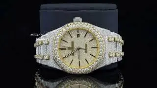Iced Out Moissanite Watch | Rose & Yellow Gold Drip | Japan Automatic Movement Watch #watch