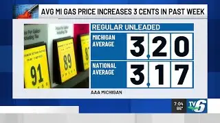 AAA: Michigan gas prices increase slightly over holiday weekend
