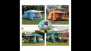 8 10 Persons Two Bedrooms Double Layers Camping Family Tent Large Space Outdoor Camping Tents