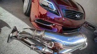 G35 350z Motordyne Art Pipes Install ( w/ Megan y pipe, resonator and muffler delete )