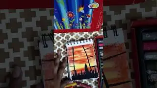 Sunset Painting | Easy Scenery Painting #oilpastel #sunsetscenery #shorts #viralshort