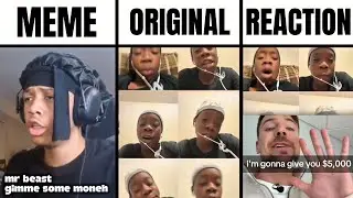 Mr Beast Give Me Some Money Meme vs Original vs Mr Beast Reaction